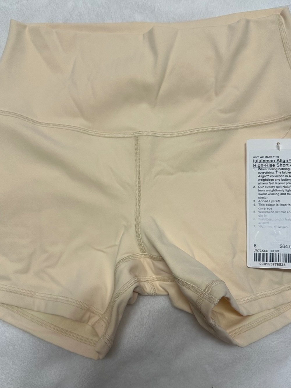 lululemon butter cream shorts